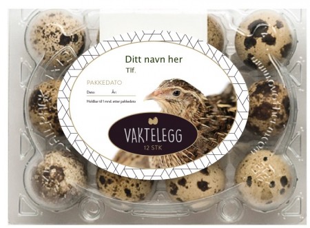 Etiketter til eggbokser 12 egg vaktel.