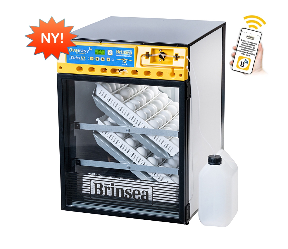 Brinseas OvaEasy 100 EX Connect Series III er en høytytende, fleksibel ett-trinns rugemaskin som kombinerer brukervennlighet med helautomatisk fuktighetskontroll. Connect-modellen integreres med Brinsea,s gratis Connect iOS/Android-app.